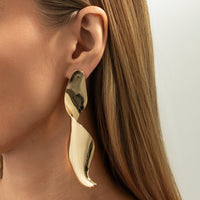 Thumbnail for Geometric Abstract Curved Ribbon Earrings - ArtGalleryZen