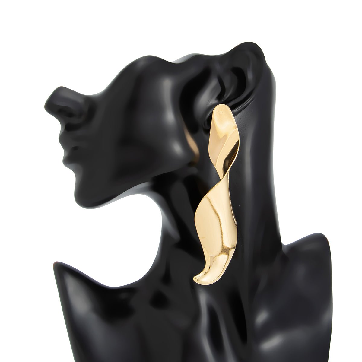 Geometric Abstract Curved Ribbon Earrings - ArtGalleryZen