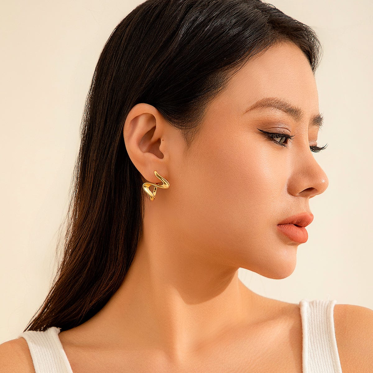 Geometric Abstract Curved Z Shaped Earrings