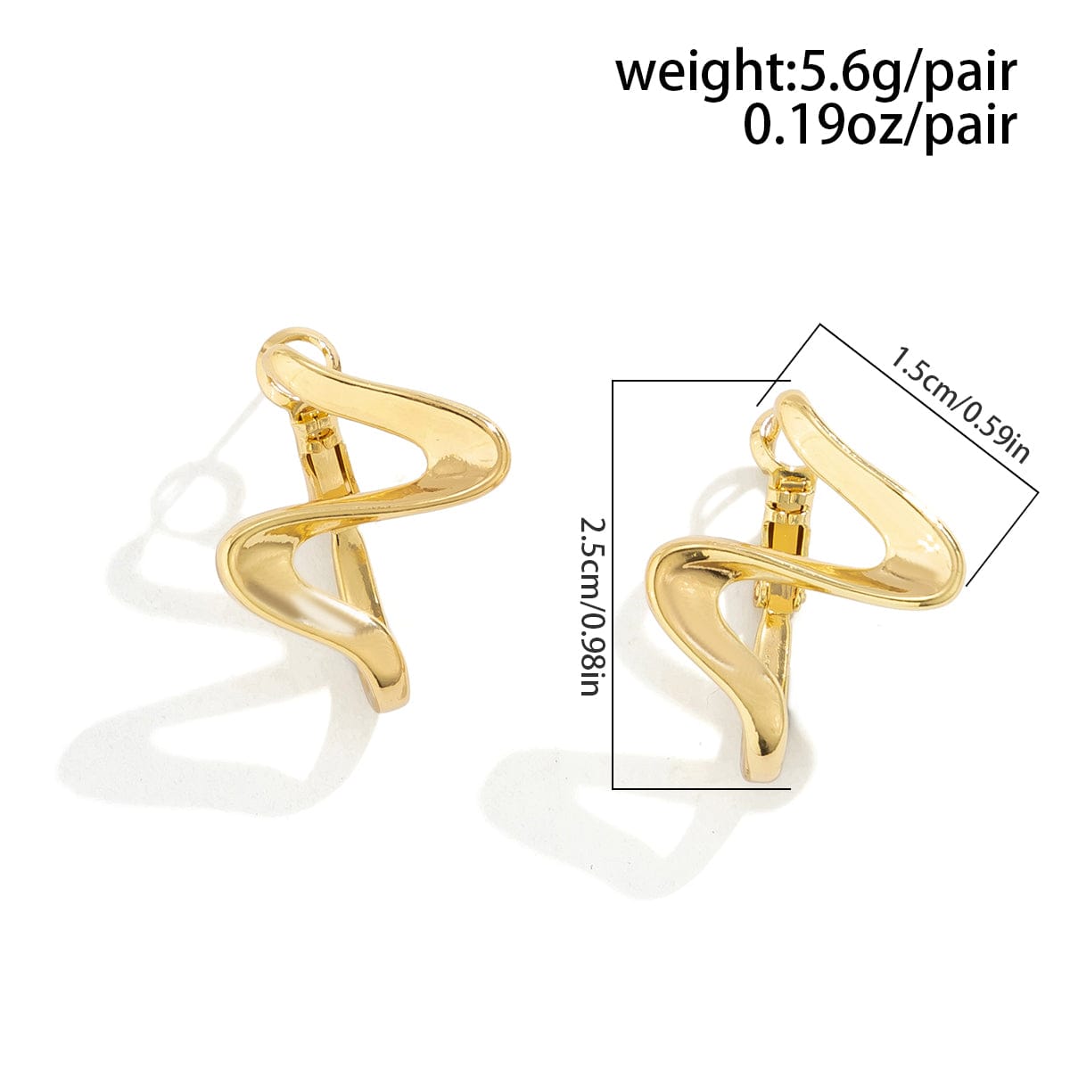 Geometric Abstract Curved Z Shaped Earrings