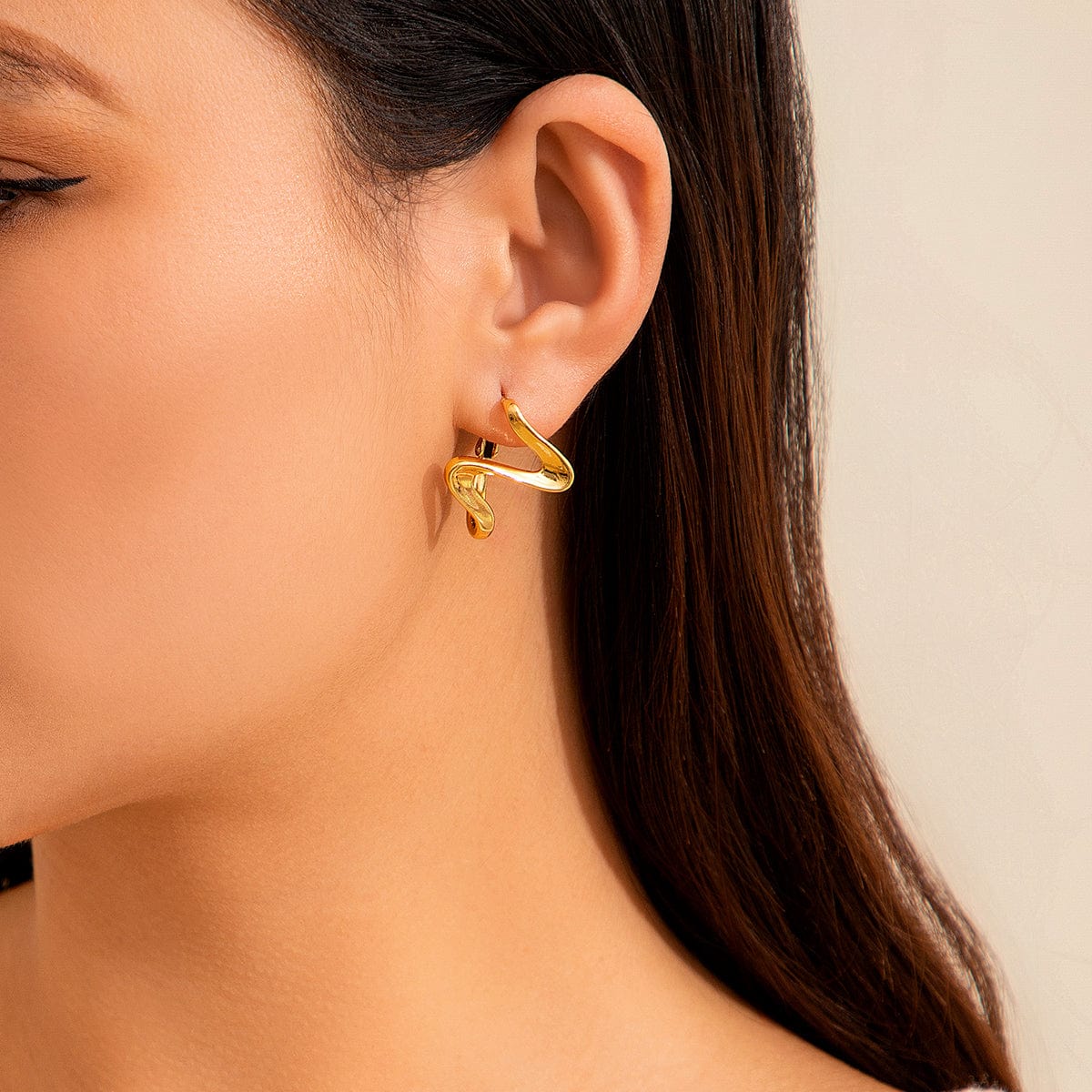 Geometric Abstract Curved Z Shaped Earrings