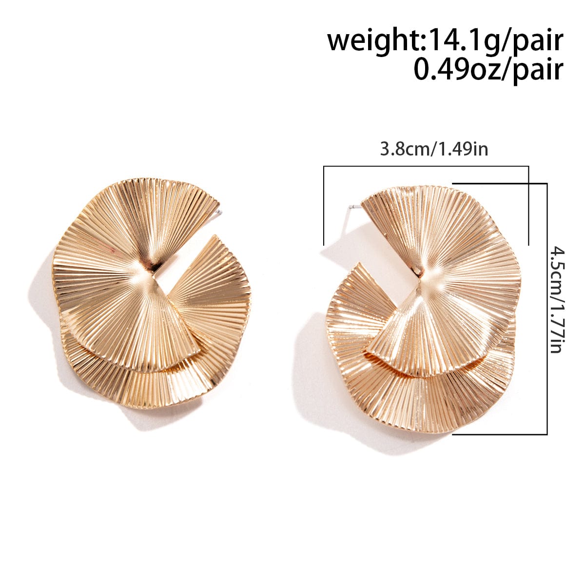 Geometric Double Layer Fan Shaped Earrings - ArtGalleryZen