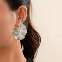 Thumbnail for Geometric Double Layer Fan Shaped Earrings - ArtGalleryZen