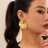 Thumbnail for Geometric Double Layer Fan Shaped Earrings - ArtGalleryZen