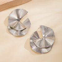 Thumbnail for Geometric Double Layer Fan Shaped Earrings - ArtGalleryZen