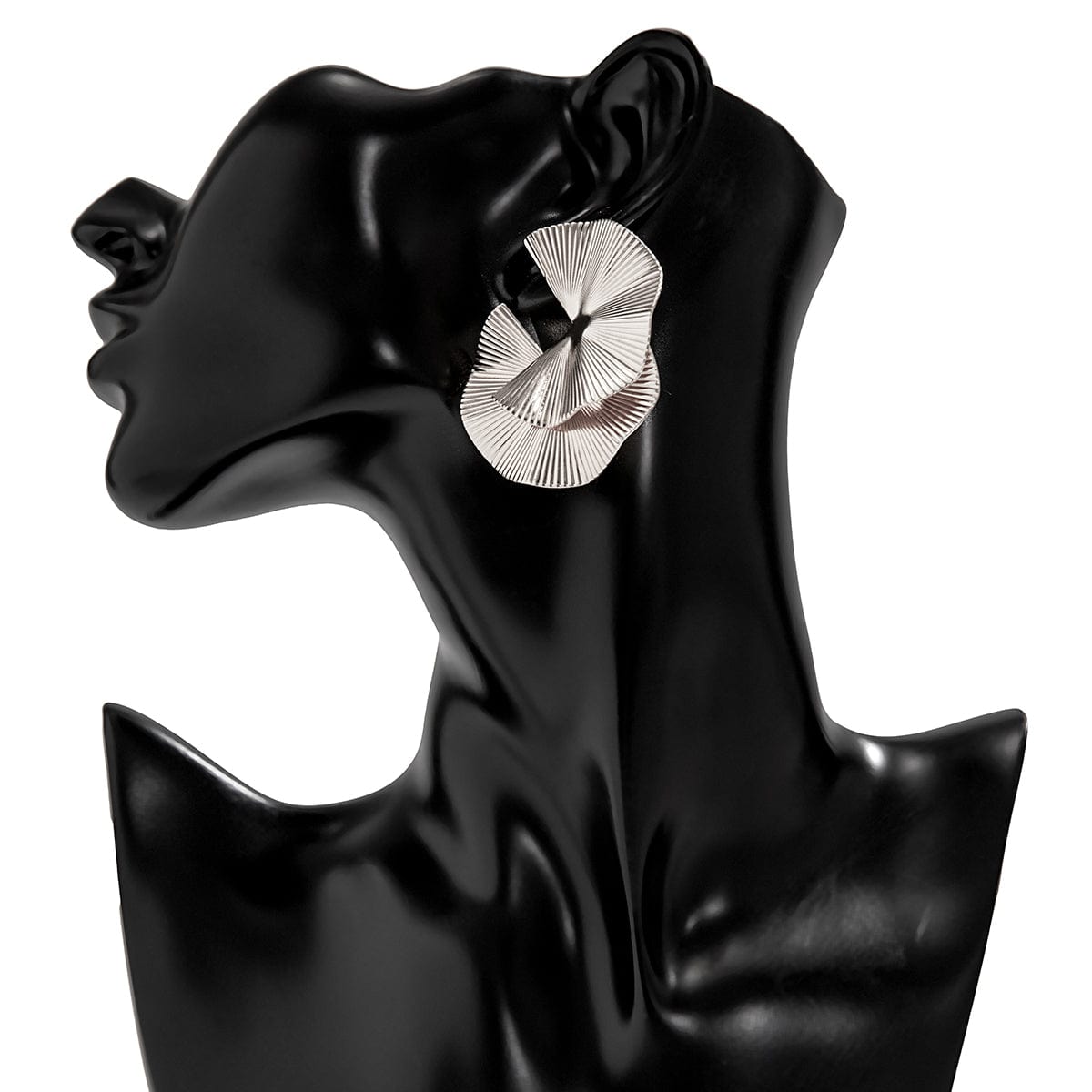 Geometric Double Layer Fan Shaped Earrings - ArtGalleryZen