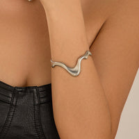 Thumbnail for Geometric Abstract Flow Water Open Cuff Bracelet - ArtGalleryZen