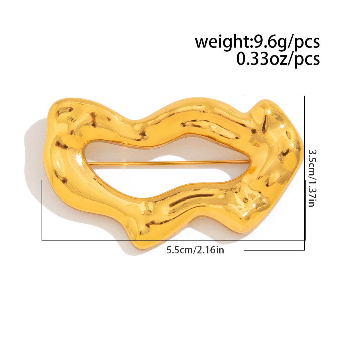 Geometric Abstract Flow Water Pin Brooch - ArtGalleryZen