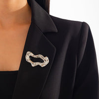 Thumbnail for Geometric Abstract Flow Water Pin Brooch - ArtGalleryZen