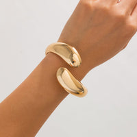 Thumbnail for Geometric Abstract Gold Silver Tone Waterdrop Bangle Bracelet