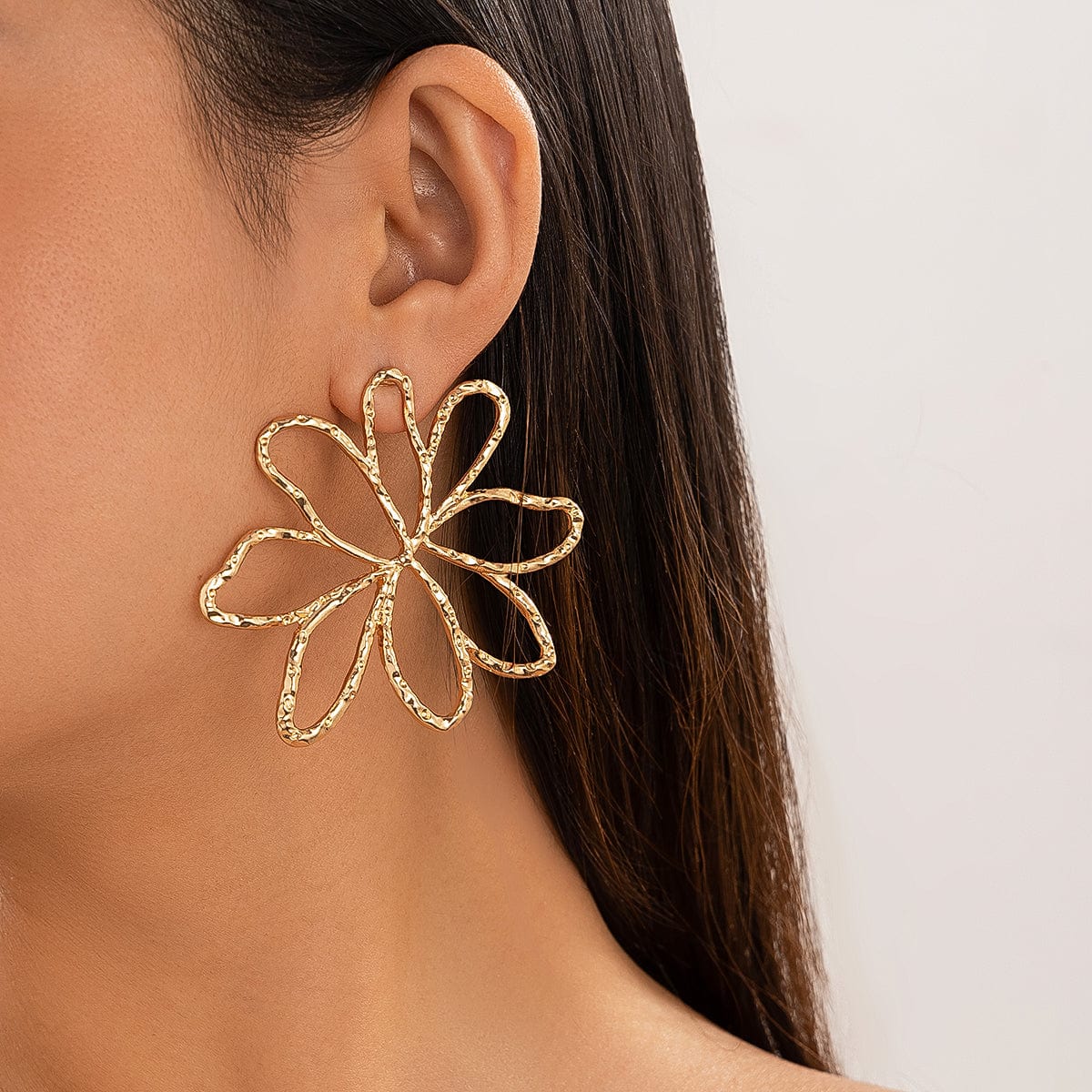 Geometric Abstract Hollow Flower Earrings