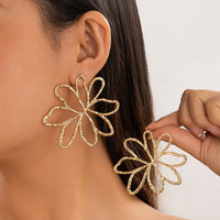 Thumbnail for Geometric Abstract Hollow Flower Earrings