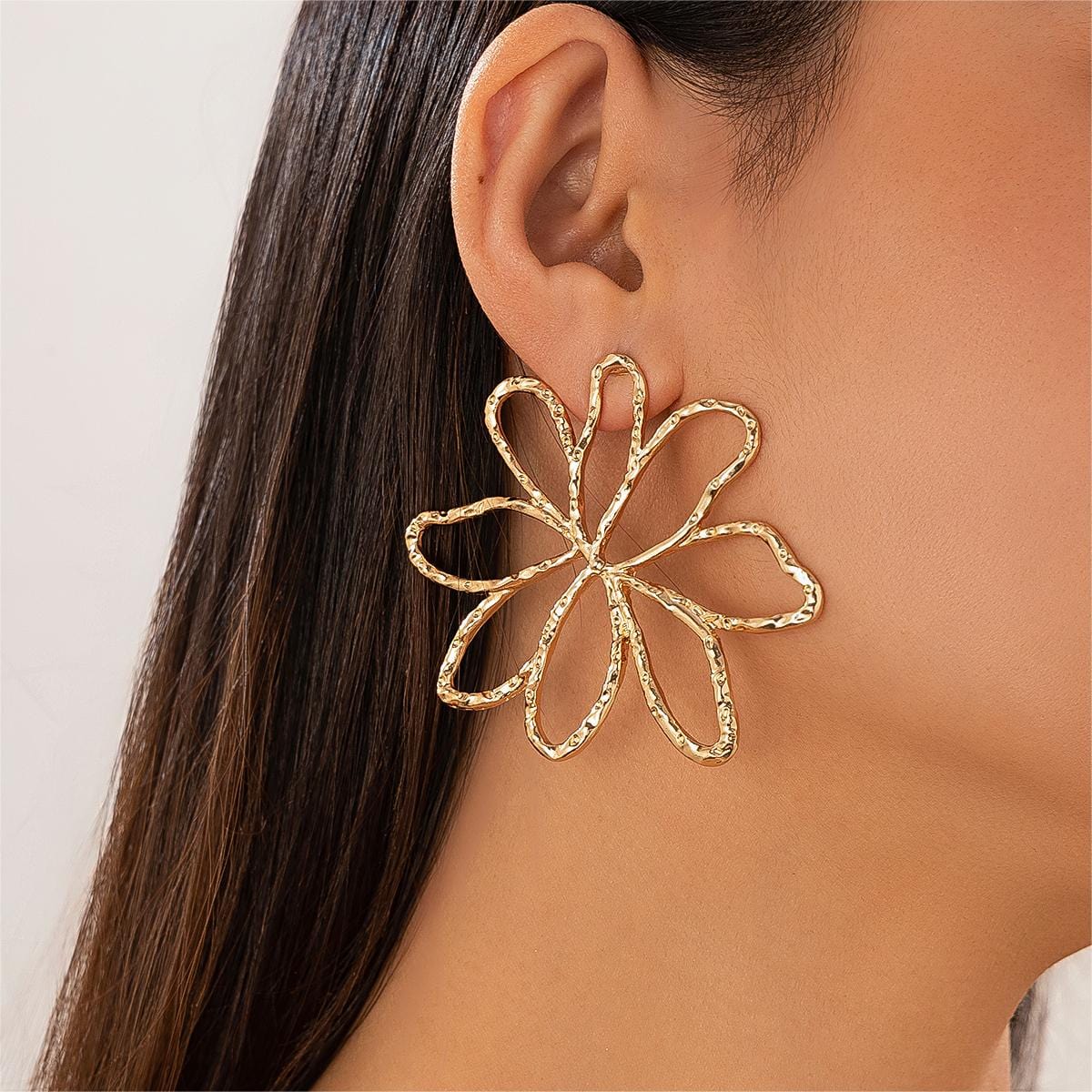 Geometric Abstract Hollow Flower Earrings