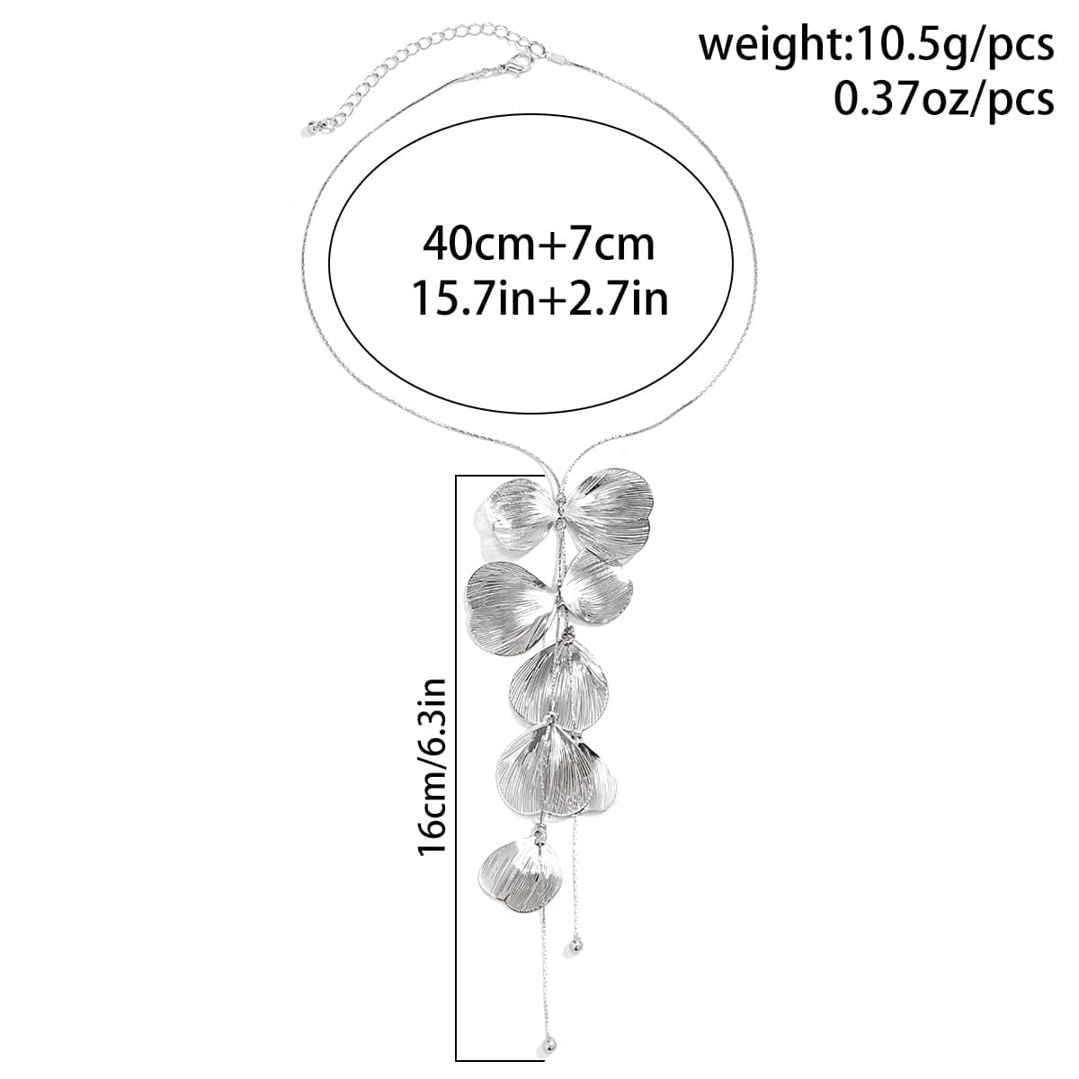 Geometric Abstract Leaf Pendant Y Necklace - ArtGalleryZen