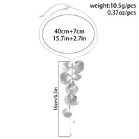 Thumbnail for Geometric Abstract Leaf Pendant Y Necklace - ArtGalleryZen