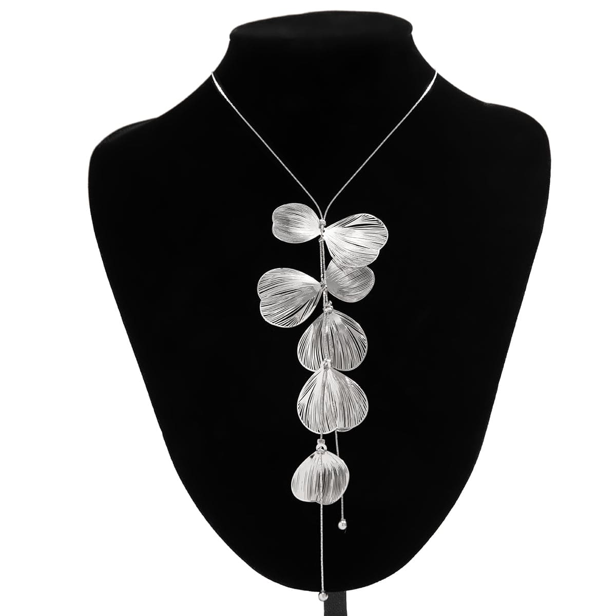 Geometric Abstract Leaf Pendant Y Necklace - ArtGalleryZen