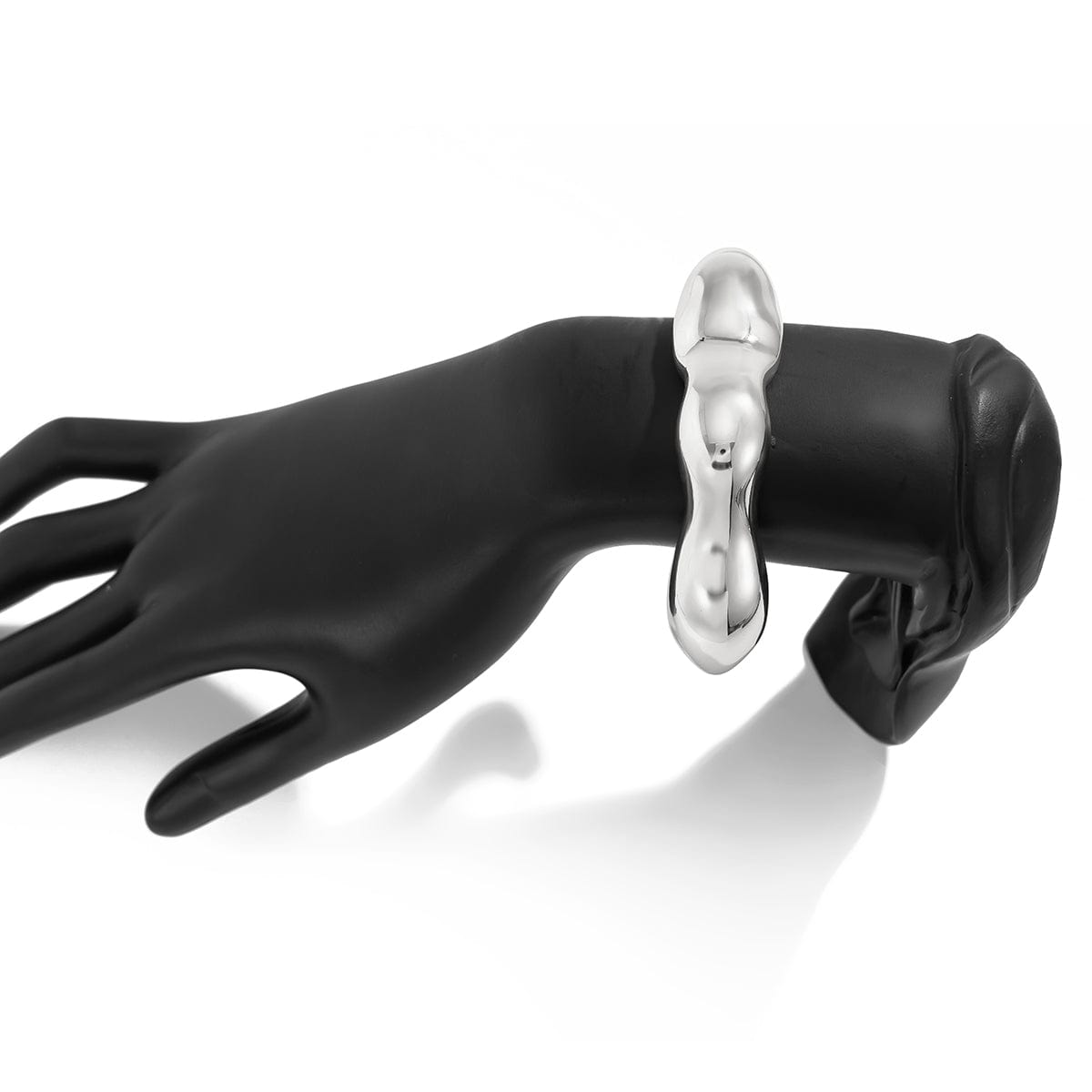 Geometric Abstract Liquid Flow Glossy Bangle Bracelet - ArtGalleryZen