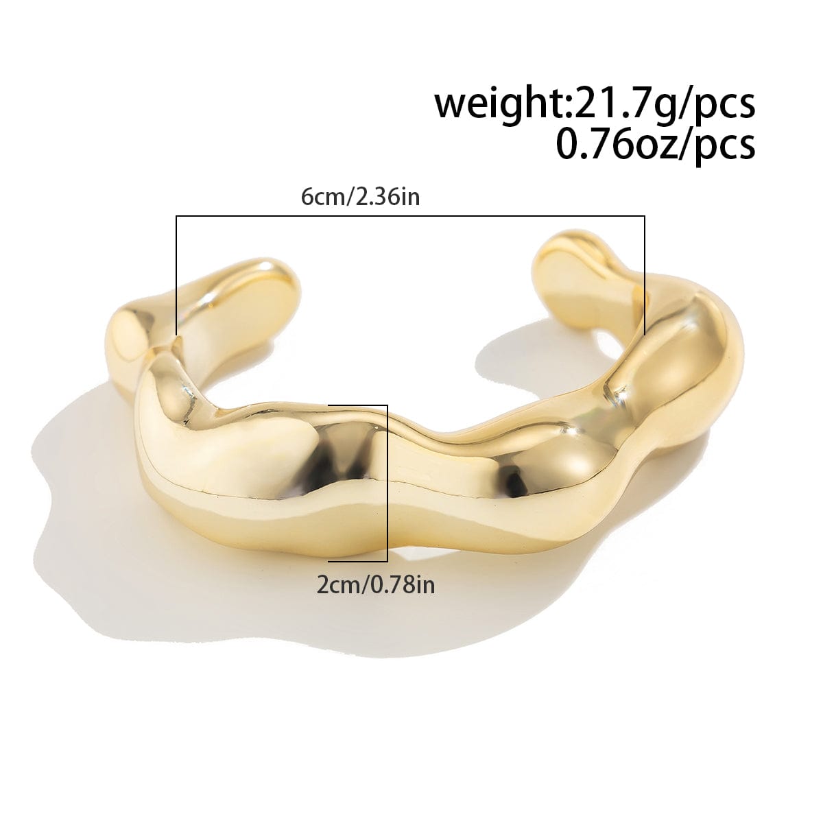 Geometric Abstract Liquid Flow Glossy Bangle Bracelet - ArtGalleryZen