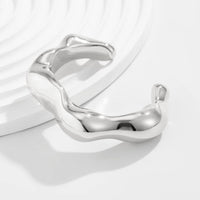 Thumbnail for Geometric Abstract Liquid Flow Glossy Bangle Bracelet
