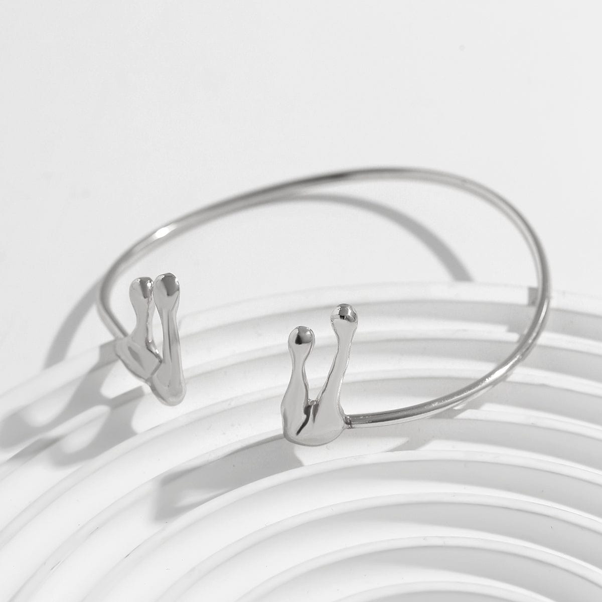 Geometric Minimalist Abstract Liquid Lava Arm Cuff