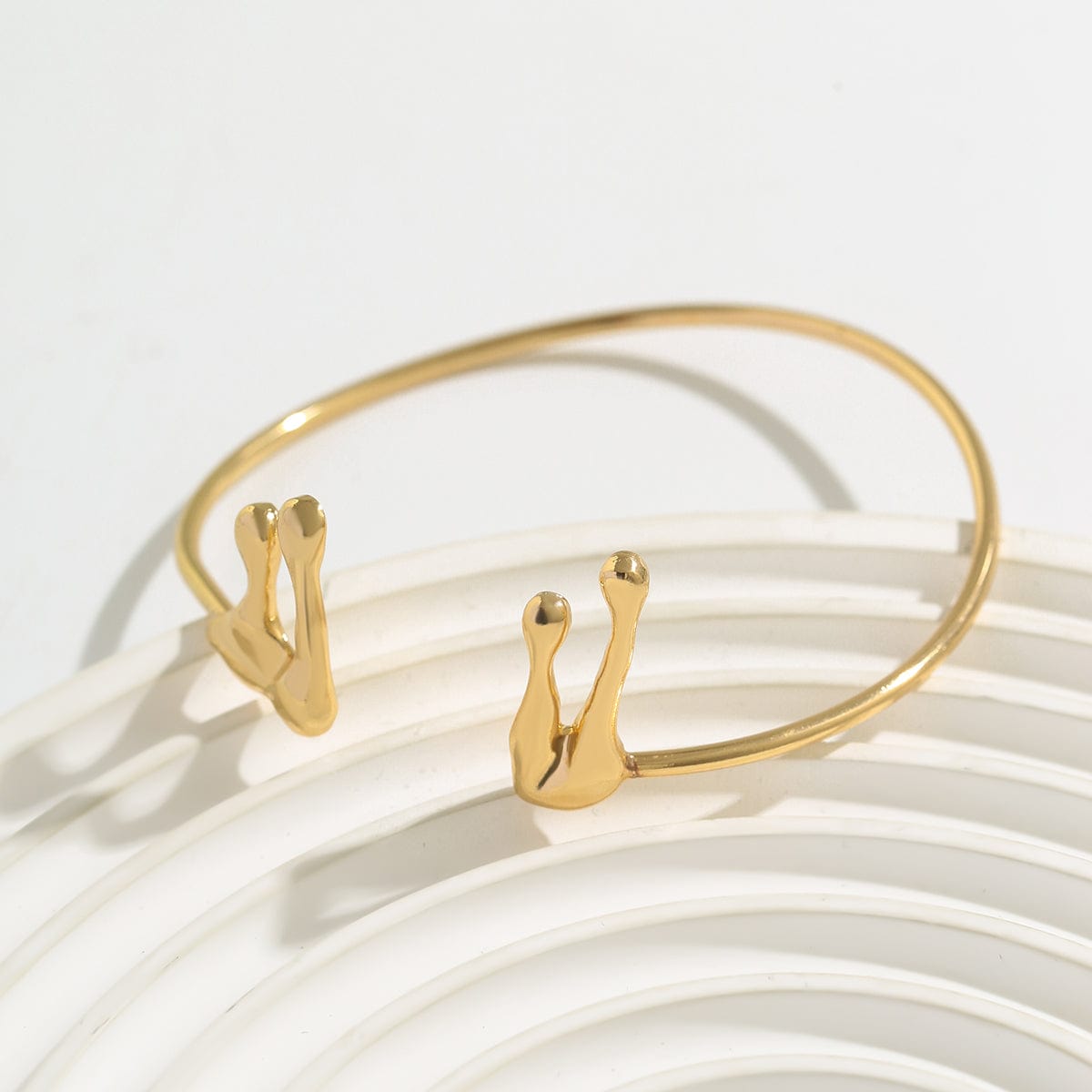 Geometric Minimalist Abstract Liquid Lava Arm Cuff