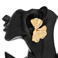 Thumbnail for Geometric Abstract Lotus Leaf Earrings - ArtGalleryZen