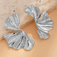 Thumbnail for Geometric Abstract Lotus Leaf Earrings - ArtGalleryZen