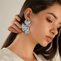 Thumbnail for Geometric Abstract Lotus Leaf Earrings - ArtGalleryZen