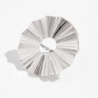 Thumbnail for Geometric Abstract Lotus Leaf Feather Pearl Open Ring Set - ArtGalleryZen