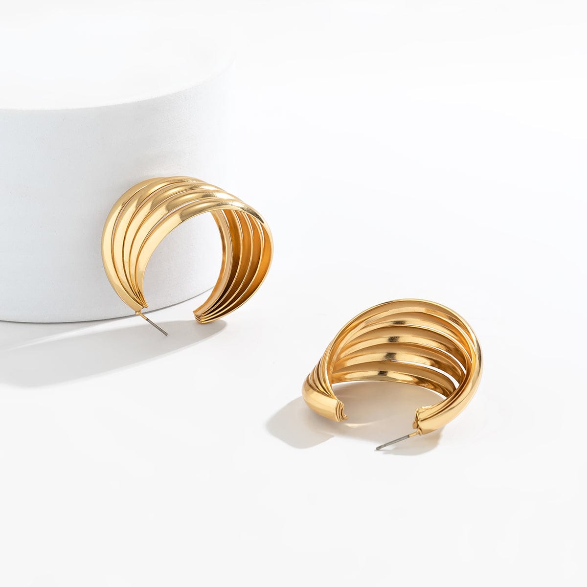 Geometric Abstract Pattern Hoop Earrings - ArtGalleryZen