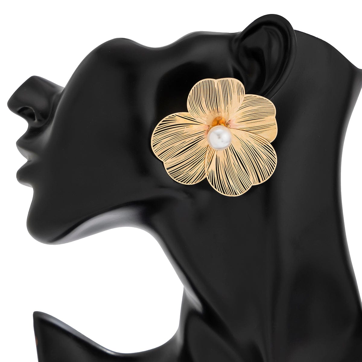 Geometric Abstract Pearl Floral Pattern Earrings - ArtGalleryZen