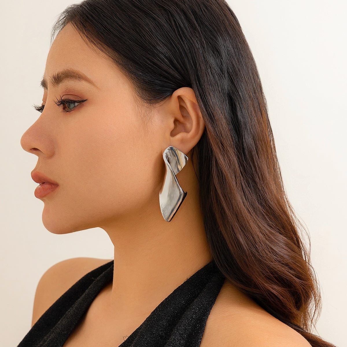 Geometric Chunky Irregular Twisted Dangle Earrings