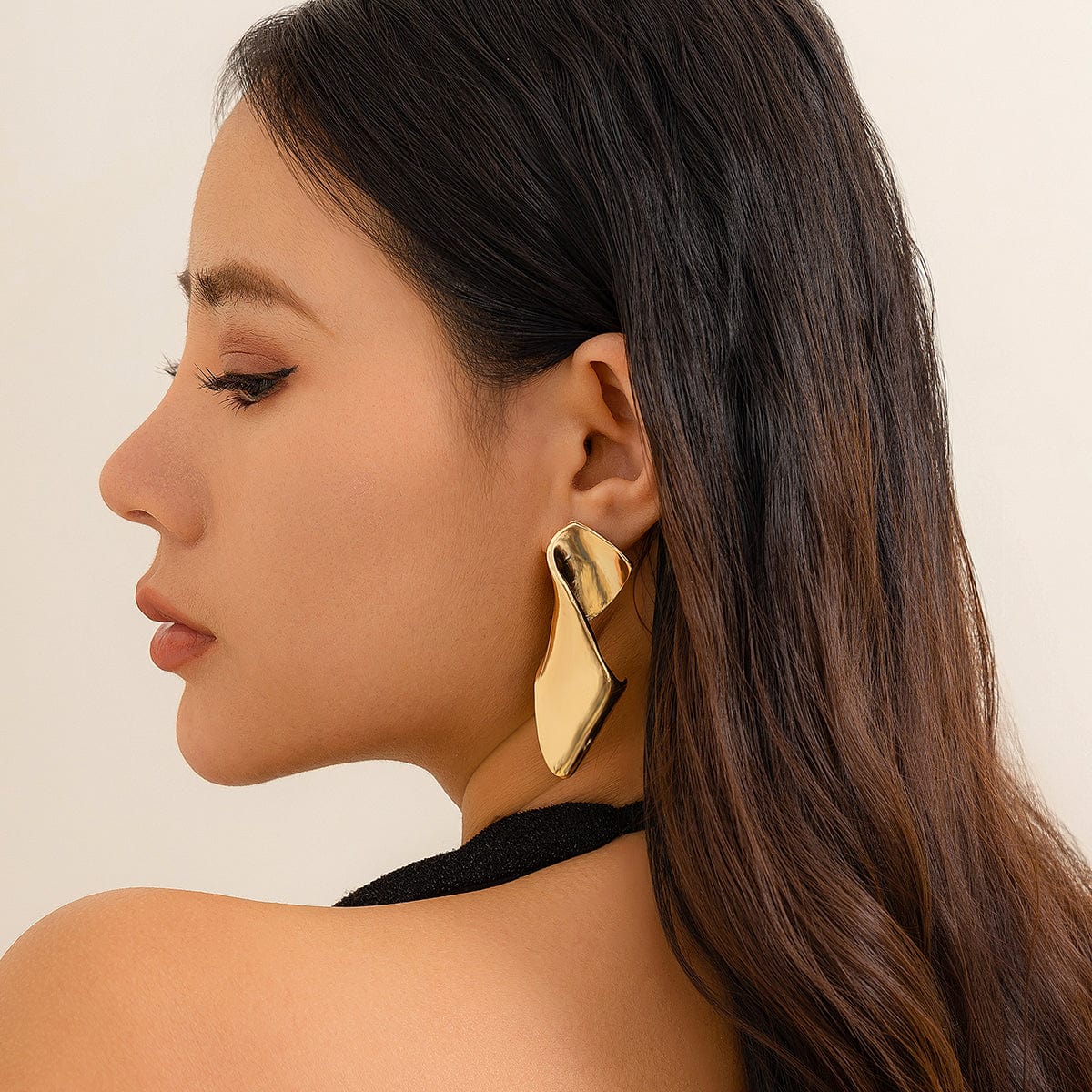 Geometric Chunky Irregular Twisted Dangle Earrings