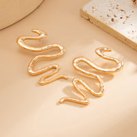 Thumbnail for Geometric Abstract Snake Earrings - ArtGalleryZen