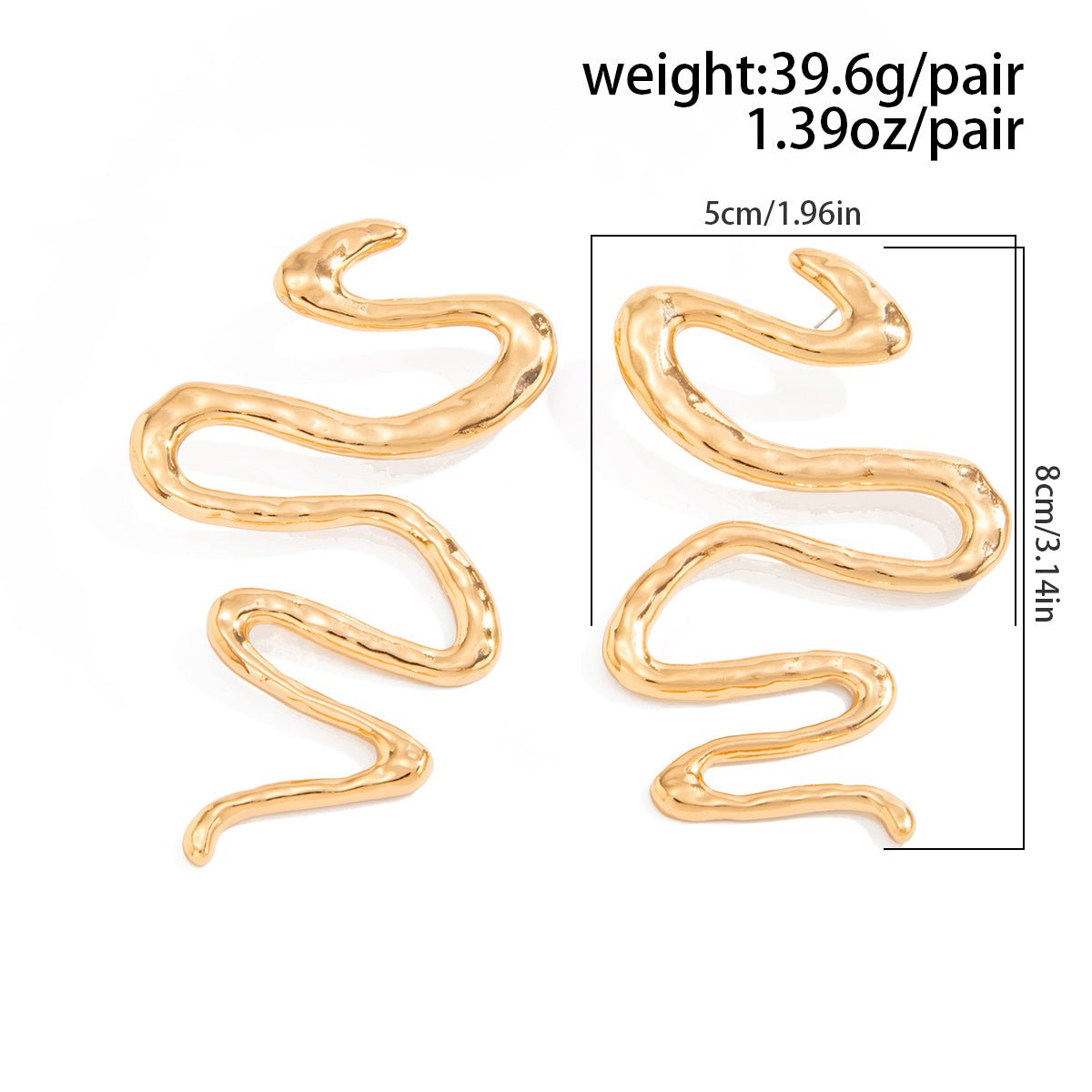 Geometric Abstract Snake Earrings - ArtGalleryZen