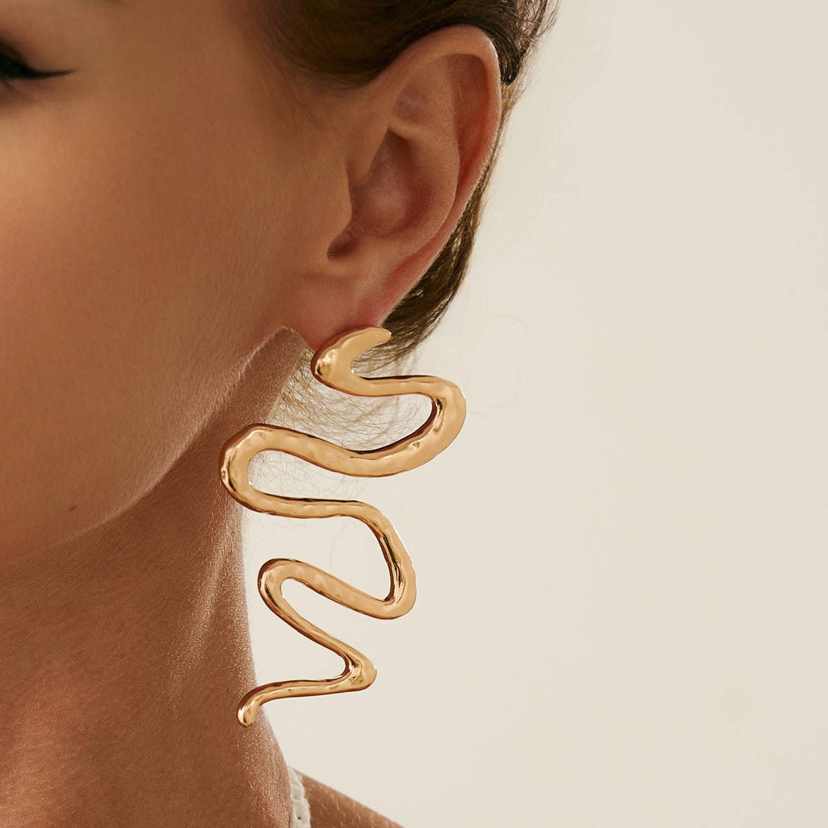 Geometric Abstract Snake Earrings - ArtGalleryZen