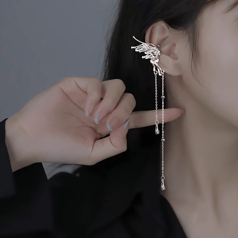 Geometric Angel Wings Butterfly Dangle Earrings - ArtGalleryZen