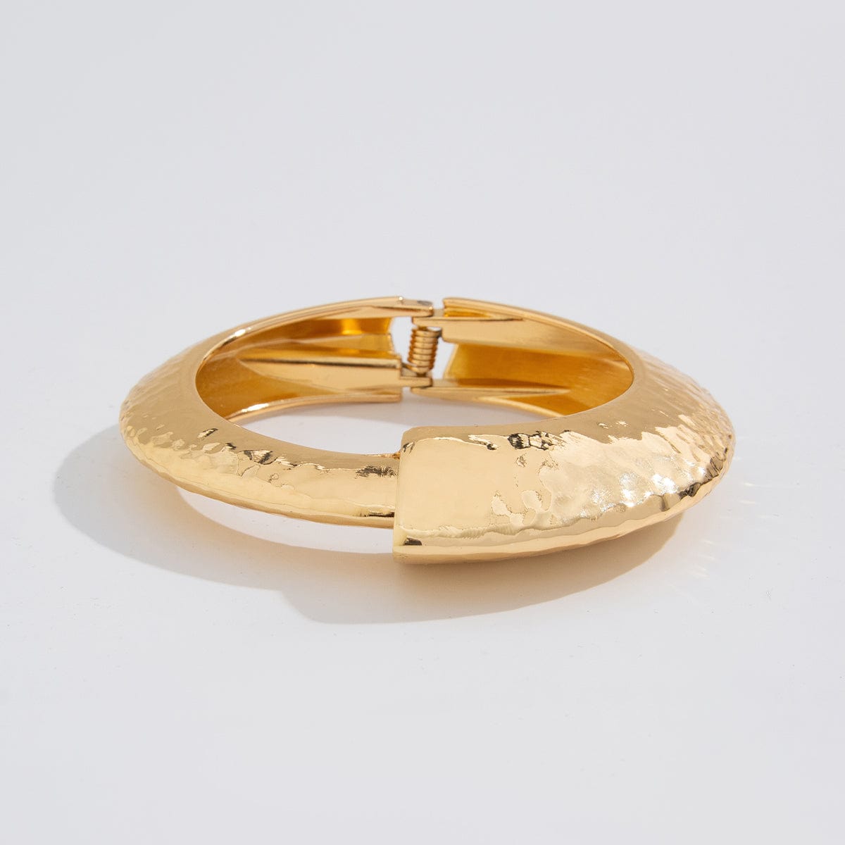 Geometric Asymmetric Hammered Bangle Bracelet