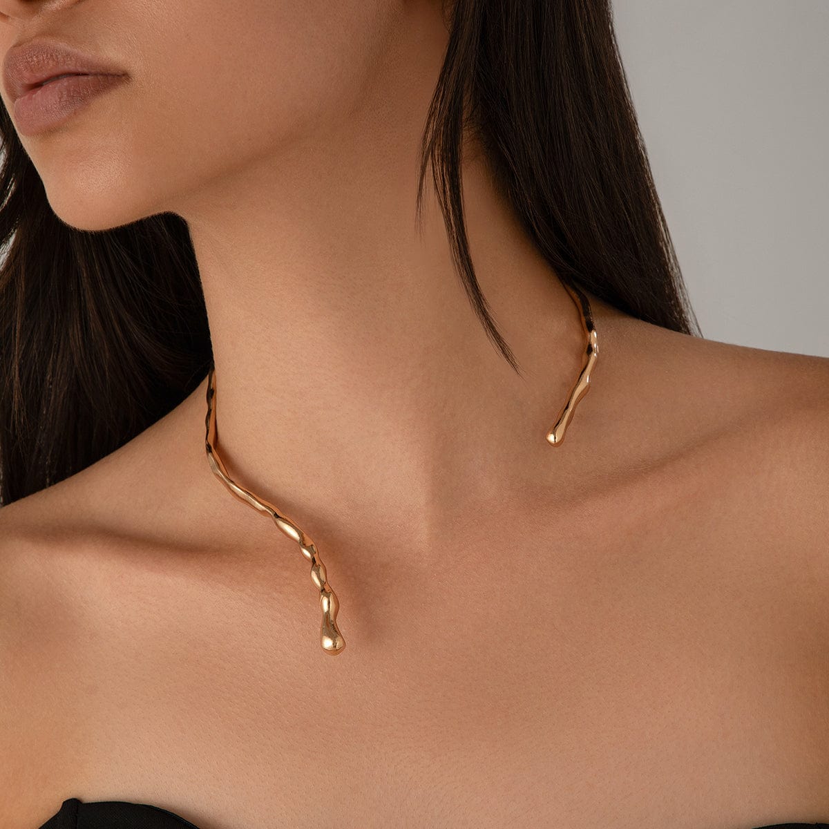 Geometric Asymmetric Lava Open Collar Choker