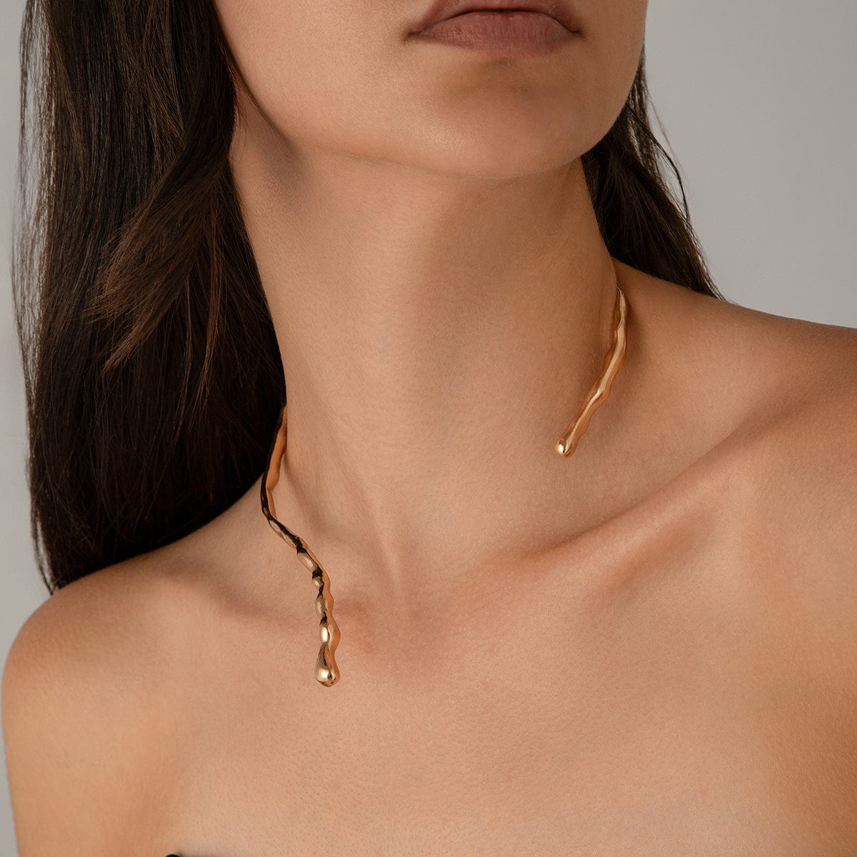 Geometric Asymmetric Lava Open Collar Choker