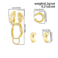 Thumbnail for Geometric C Shaped Tassel Ear Cuff Earrings Set - ArtGalleryZen