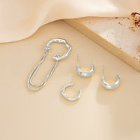 Thumbnail for Geometric C Shaped Tassel Ear Cuff Earrings Set - ArtGalleryZen