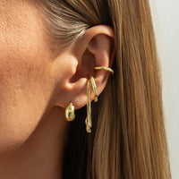 Thumbnail for Geometric C Shaped Tassel Ear Cuff Earrings Set - ArtGalleryZen