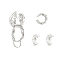 Thumbnail for Geometric C Shaped Tassel Ear Cuff Earrings Set - ArtGalleryZen