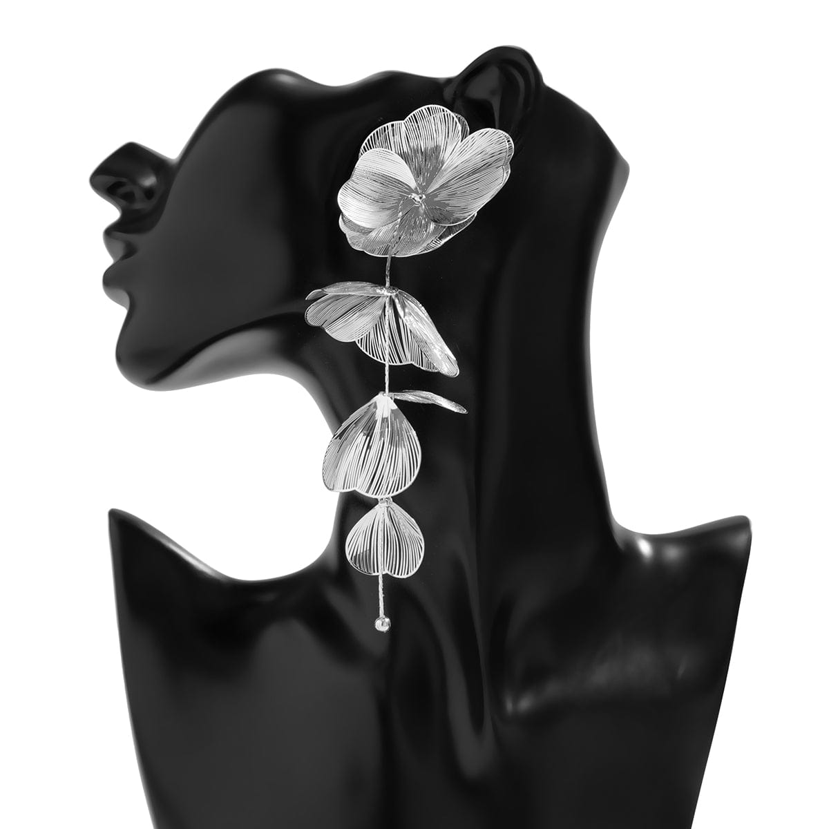 Geometric Chunky Abstract Floral Tassel Earrings - ArtGalleryZen