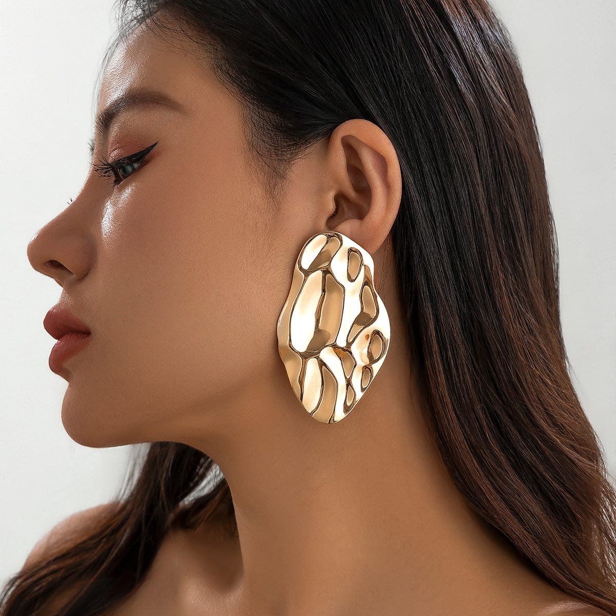 Geometric Chunky Abstract Moon Earrings