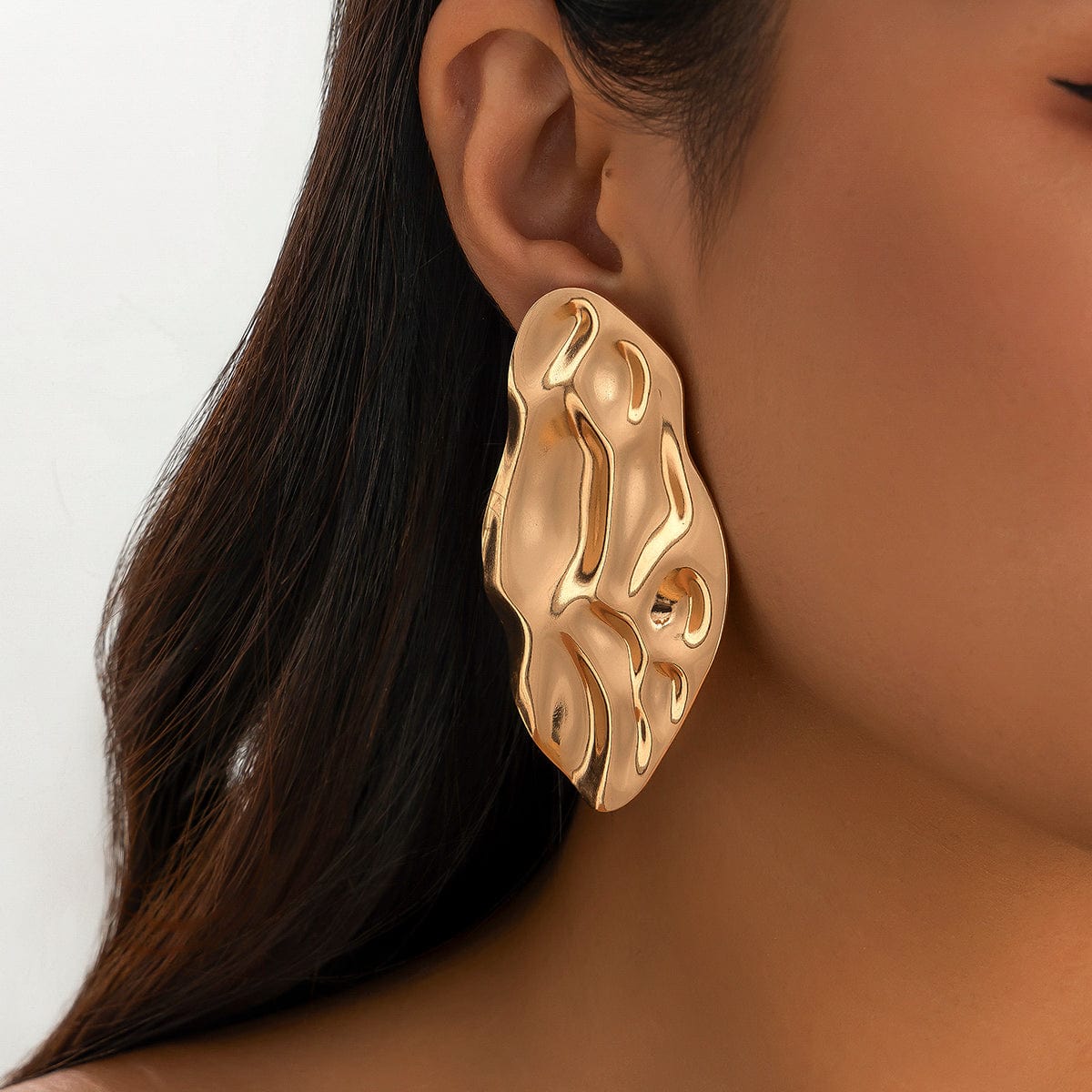 Geometric Chunky Abstract Moon Earrings