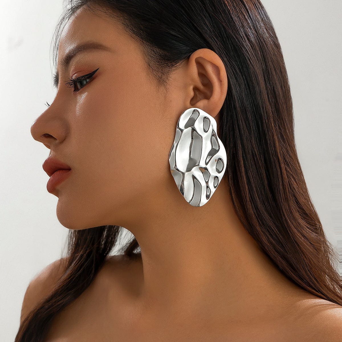 Geometric Chunky Abstract Moon Earrings