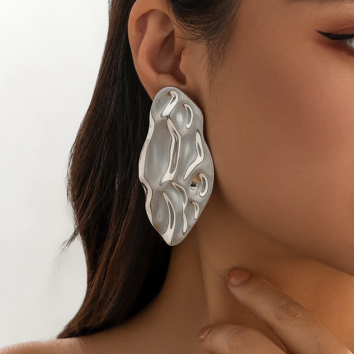 Geometric Chunky Abstract Moon Earrings