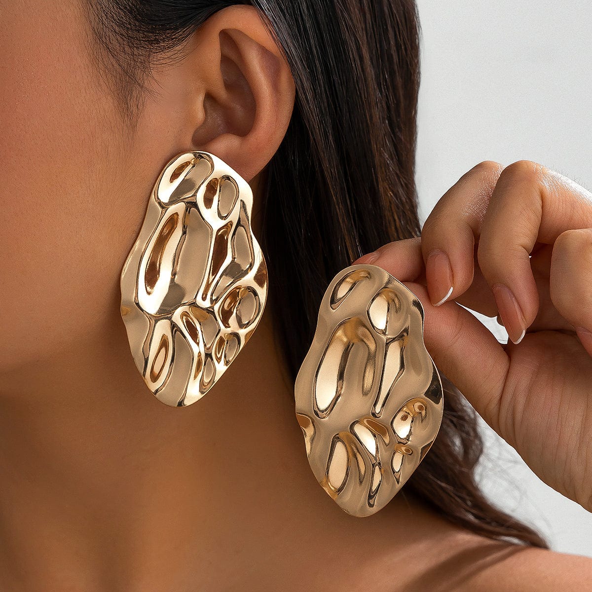 Geometric Chunky Abstract Moon Earrings